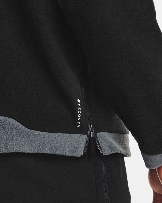 Men's UA RUSH™ Fleece ¼ Zip, Black, pdpMainDesktop image number 6